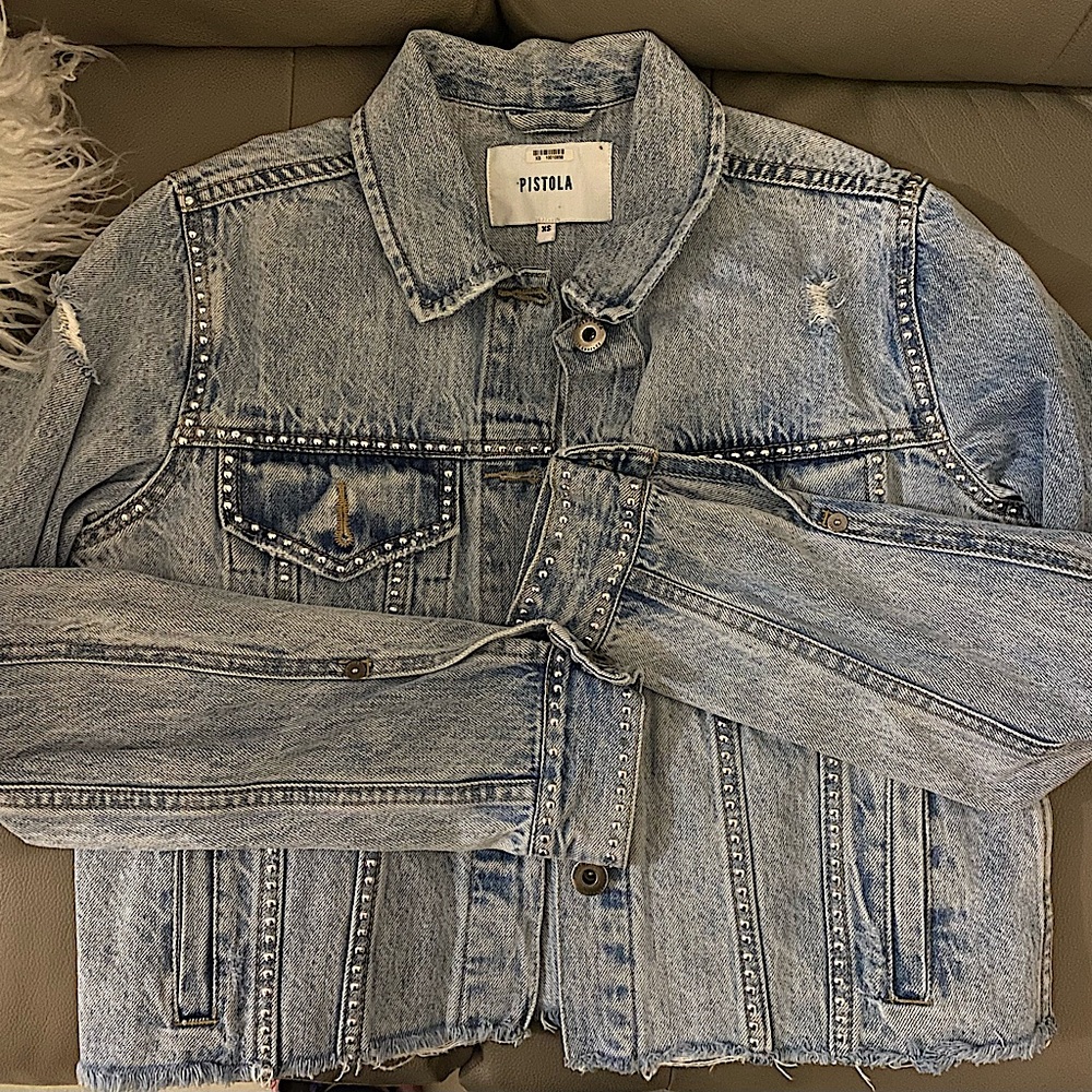 Pistola Studded Light Blue Denim Jacket